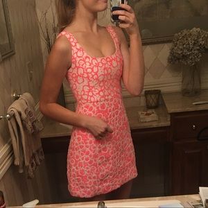 Lilly Pulitzer Pink and White Formal Skater Dress